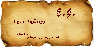 Egei György névjegykártya