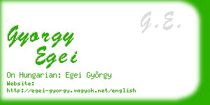 gyorgy egei business card