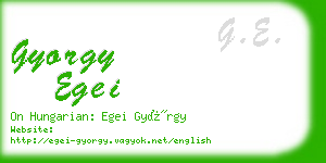 gyorgy egei business card